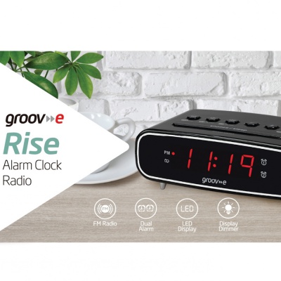 Groove Rise Alarm Clock Radio GVCR05BK