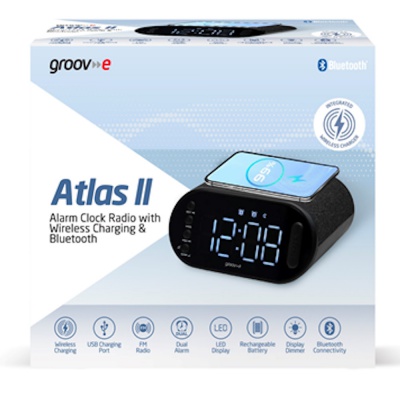 Groove Atlas II Bluetooth Alarm Clock Radio GVCR06BK
