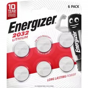 Energizer 6 Pack Litium Coin Cell Batteries CR2032