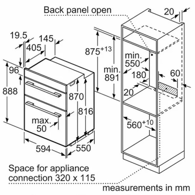 Bosch Series 4 Electric Double Oven Black MBA533BB3B
