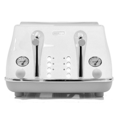 Delonghi 4 Slice Icona White Toaster CTOC4003W
