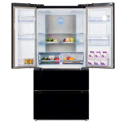 Powerpoint Black Glass Fridge Freezer P9917SKFDBLG