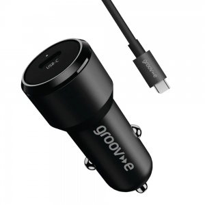 Groove USB-C Car Charger with USB-C Cable 1M GVMA125BK