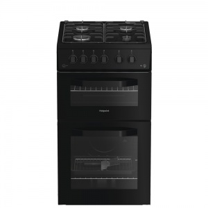 Hotpoint 50cm Twin Cavity Natural Gas Cooker HTG5GCB