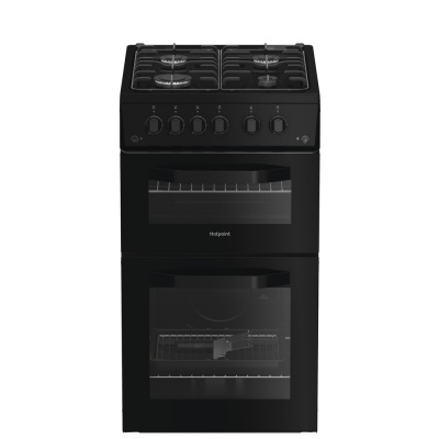 Hotpoint 50cm Twin Cavity Natural Gas Cooker HTG5GCB