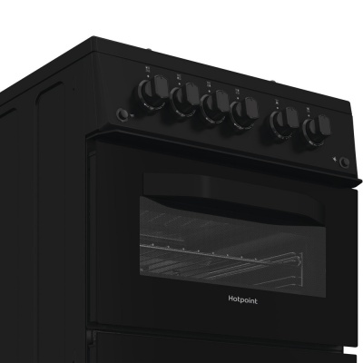 Hotpoint 50cm Twin Cavity Natural Gas Cooker HTG5GCB