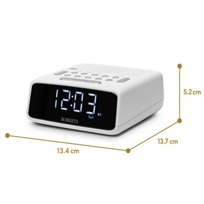 Roberts Ortus FM with Dual Alarm White ORTUSFMW