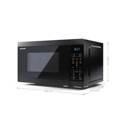Sharp 20 Litre Compact Solo Microwave Black YC-MS02U-B