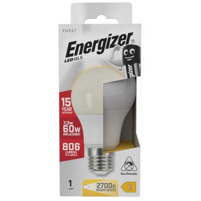 Energizer LED 60W 806LM E27 Bulb Warm White S8863