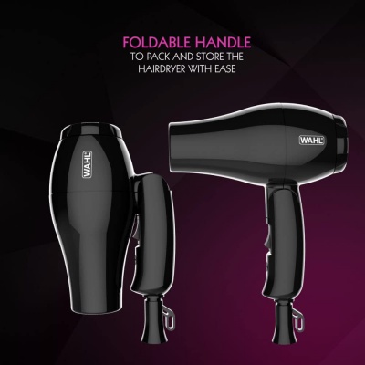 Wahl Black 1000W Travel Hair Dryer and Diffuser ZX982
