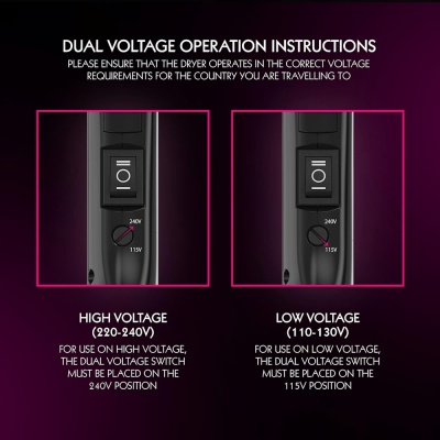 Wahl Black 1000W Travel Hair Dryer and Diffuser ZX982