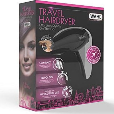 Wahl Black 1000W Travel Hair Dryer and Diffuser ZX982